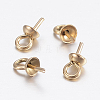 Ion Plating(IP) 304 Stainless Steel Cup Pearl Peg Bails Pin Pendants X-STAS-H452-01G-3