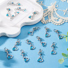 15Pcs Alloy Glass Heart Pendants PALLOY-TAC0254-03-4