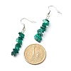 Natural Malachite Chip Beads Dangle Earrings X-EJEW-JE04649-11-3