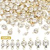 120Pcs 4 Styles Brass Pave Clear Cubic Zirconia Connector Charms RB-YW0001-31G-1