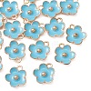 Light Gold Plated Alloy Enamel Pendants ENAM-YW0002-20C-3