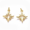 Brass Micro Pave Clear Cubic Zirconia Pendants X-ZIRC-O035-22G-2