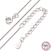 Anti-Tarnish Rhodium Plated 925 Sterling Silver Chain Necklace NJEW-A011-03A-P-3