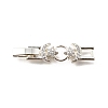 Brass Micro Pave Clear Cubic Zirconia Fold Over Clasps KK-R222-05S-1