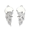 Brass Micro Pave Clear Cubic Zirconia Pnedants KK-C005-13P-1
