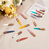 SUNNYCLUE 16Pcs 8 Colors Resin & Walnut Wood Pendants RESI-SC0002-07-4