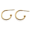 304 Stainless Steel C-shaped Hoop Circle Ball Stud Earrings STAS-K204-04G-6