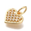 Brass Micro Pave Cubic Zirconia Pendants KK-Q001-10G-2