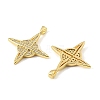 Brass Micro Pave Clear Cubic Zirconia Pendants CU-CBA9CBD-03G-2