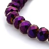 Full Plated Faceted Rondelle Electroplate Glass Beads Strands GLAA-A024D-FP03-1