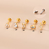 316L Surgical Stainless Steel Clear Cubic Zirconia 17 Gauge Threadless Labrets WG37C7A-03-1