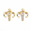 Brass Micro Pave Cubic Zirconia Pendants KK-T004-107G-03-1