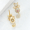 Cat Shape Brass Stud Earrings KD7276-2