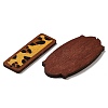 Cowhide Leather & Wood Pendants WOOD-XCP0001-76-2