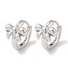 Bowknot Brass Hoop Earrings for Women EJEW-U008-14P-1