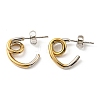 PVD Vacuum Plating 304 Stainless Steel Knot Stud Earrings for Women EJEW-F319-02GP-1