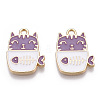 Golden Plated Alloy Enamel Pendants ENAM-T009-90C-RS-2