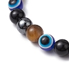 Round Gemstone Beaded Stretch Bracelets BJEW-JB11005-9