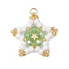 Glass Seed Beaded Star Pendants PALLOY-MZ00541-04-1