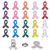 20Pcs 3 Styles Breast Cancer Awareness Pink Ribbon Enamel Pin JEWB-FH0002-53A-1