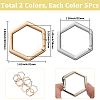 10Pcs 2 Colors Zinc Alloy Spring Gate Rings FIND-SP0004-34A-2