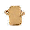 Rectangle Brass Adjustable Ring Components KK-Z122-20G-4