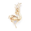 Golden Plated Alloy Brooches X-JEWB-L011-016G-2