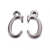 Gunmetal Plated Alloy Letter Pendants LS-PALLOY-J718-01B-C-1