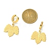 304 Stainless Steel Maple Leaf Hoop Earrings for Women EJEW-G417-04G-6