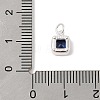 925 Sterling Silver Pave Cubic Zirconia Square Charms with Jump Rings and 925 Stamp STER-D288-05S-03-3