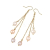 Natural Cultured Freshwater Pearl Tassel Dangle Earrings EJEW-JE07381-02-4