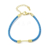 3MM Braided Round Imitation Leather Cord Bracelet Making MAK-S075-01G-O-1
