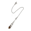 Natural Carnelian & Quartz Crystal & Amethyst & Tiger Eye & Lapis Lazuli Cone Point Dowsing Pendulums HJEW-JM04997-3