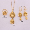 Teardrop Brass Pendant Necklace & Hoop Earrings & Finger Ring for Women FS-WGC4231-01-2