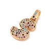 Brass Micro Pave Cubic Zirconia Pendants KK-C076-29S-G02-2