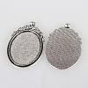 Tibetan Style Alloy Pendant Cabochon Bezel Settings TIBEP-N003-40AS-2