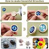 15Pcs 3 Size Stainless Steel Brooch Cabochon Bezel Settings FIND-OC0001-79-4