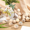   30Pcs Natural Wooden Round Ball WOOD-PH0002-19-3