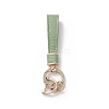 Microfiber & Zinc Alloy & Crystal Rhinestone Keychain KEYC-G062-01E-2
