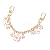Alloy Pink Enamel Flower Pendant Cable Chain Purse Decorative Chains AJEW-BA00148-01-2
