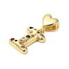 Rack Plating Brass Micro Pave Clear Cubic Zirconia Perdants KK-C067-12G-I-2