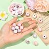 40Pcs 10 Colors Easter Theme Printed Wood Beads WOOD-FS0002-55B-4