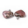 Natural Rhodonite Pendants G-G956-B22-FF-2