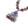 Natural & Synthetic Gemstone and Rhodochrosite Pendant Necklaces NJEW-G324-A01-2