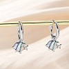 Brass Clear Cubic Zirconia Hoop Earrings EJEW-Q014-26P-4