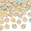 50Pcs 5 Colors Alloy Pendants ENAM-TA0003-93G-3
