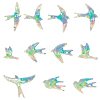 11Pcs Bird Colorful Suncatcher Rainbow Prism Electrostatic Glass Stickers DIY-WH0409-69H-1