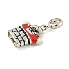 Anti-Tarnish Rhodium Plated 925 Sterling Silver Enamel Christmas European Dangle Charms STER-Z010-02P-01B-2