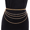 Alloy Crystal Rhinestone Curb Chain Multilayer Waist Belly Chains for Women FS-WGC55BA-01-3