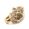 Brass Micro Pave Cubic Zirconia Spacer Bars KK-H089-21G-2